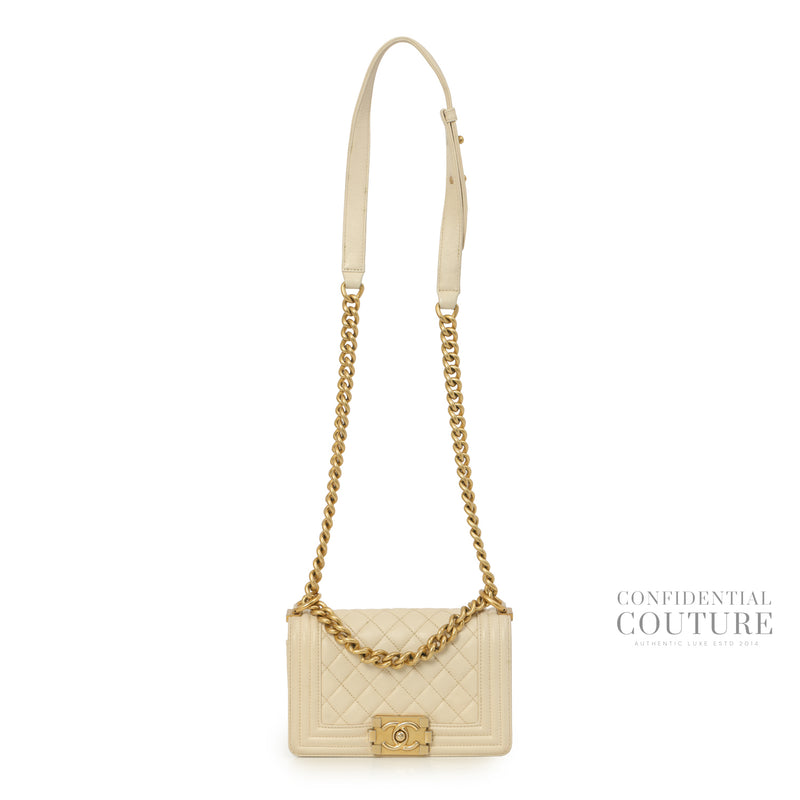 Beige Small Boy Bag