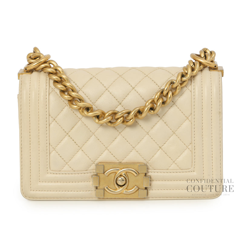Beige Small Boy Bag