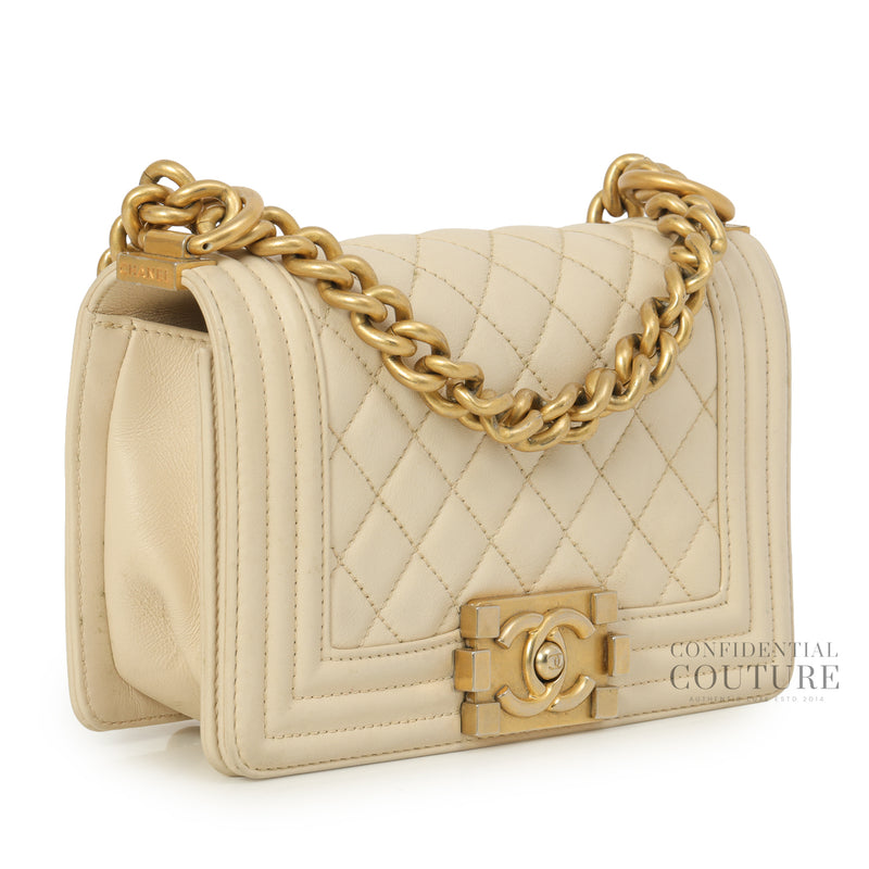 Beige Small Boy Bag