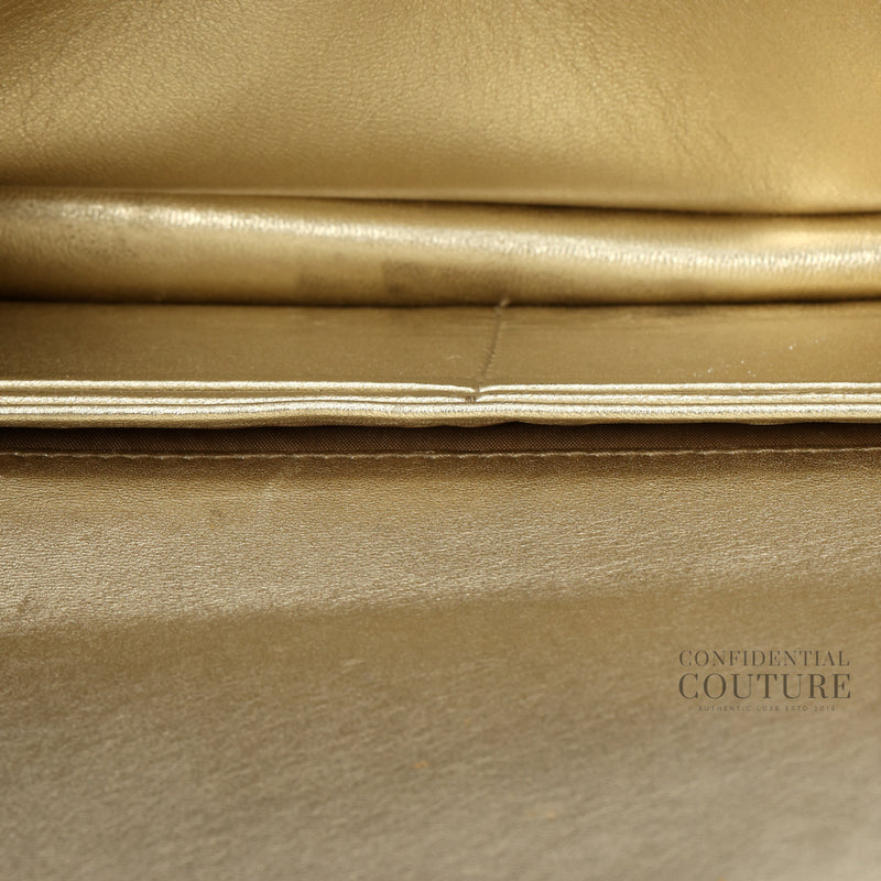 Silver Matelasse Leather Wallet on Chain