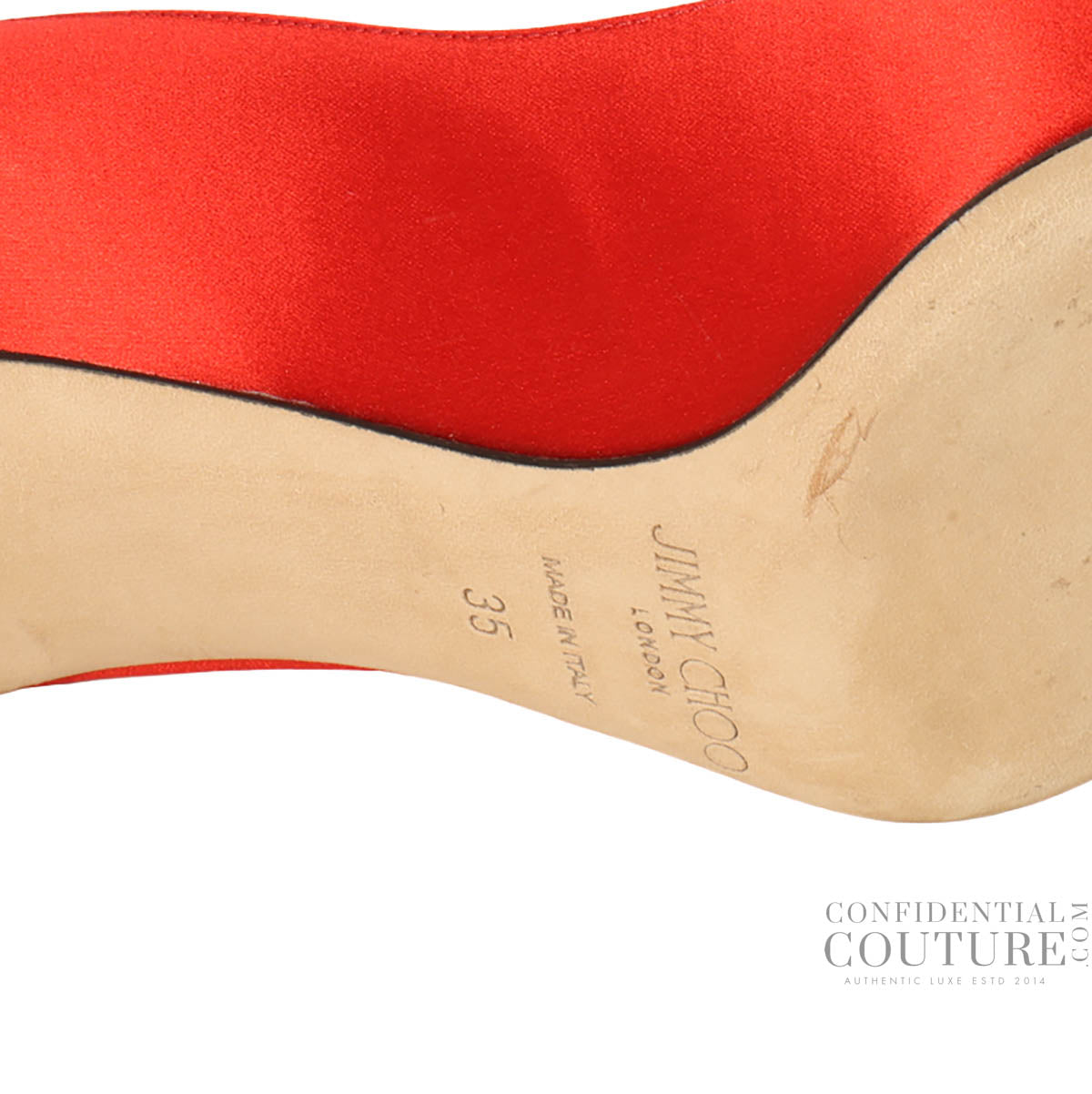 Romy 85 Red Satin/ Crystal Pumps- EU 35