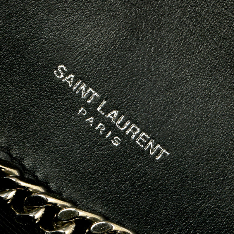 Lizard Embossed Patent Leather Black Small Kate Bag