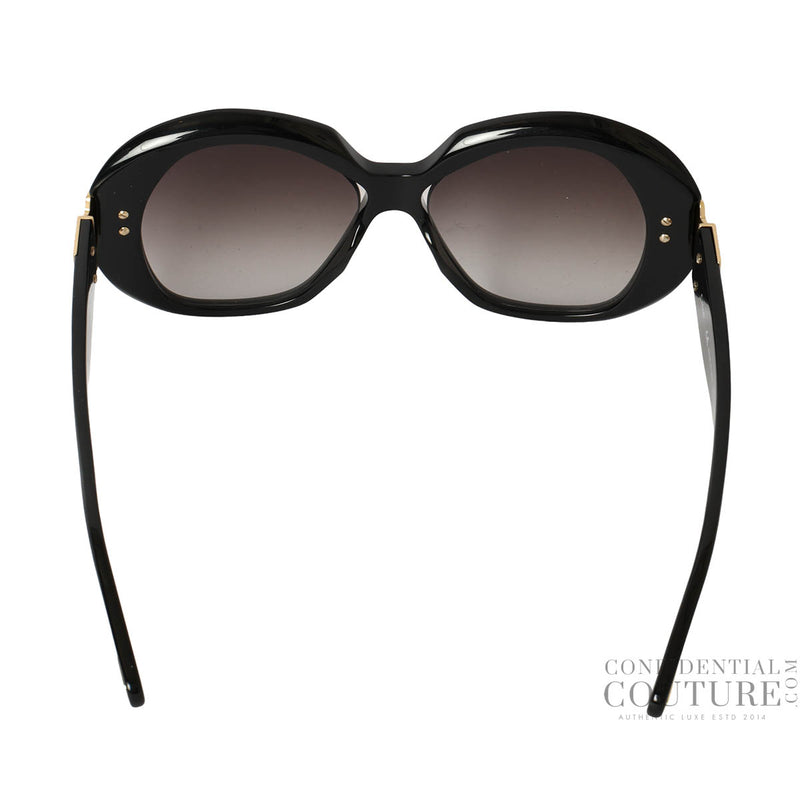 Havana Goldtone Metal Black Oversized Round Venus Sunglasses - CE743S
