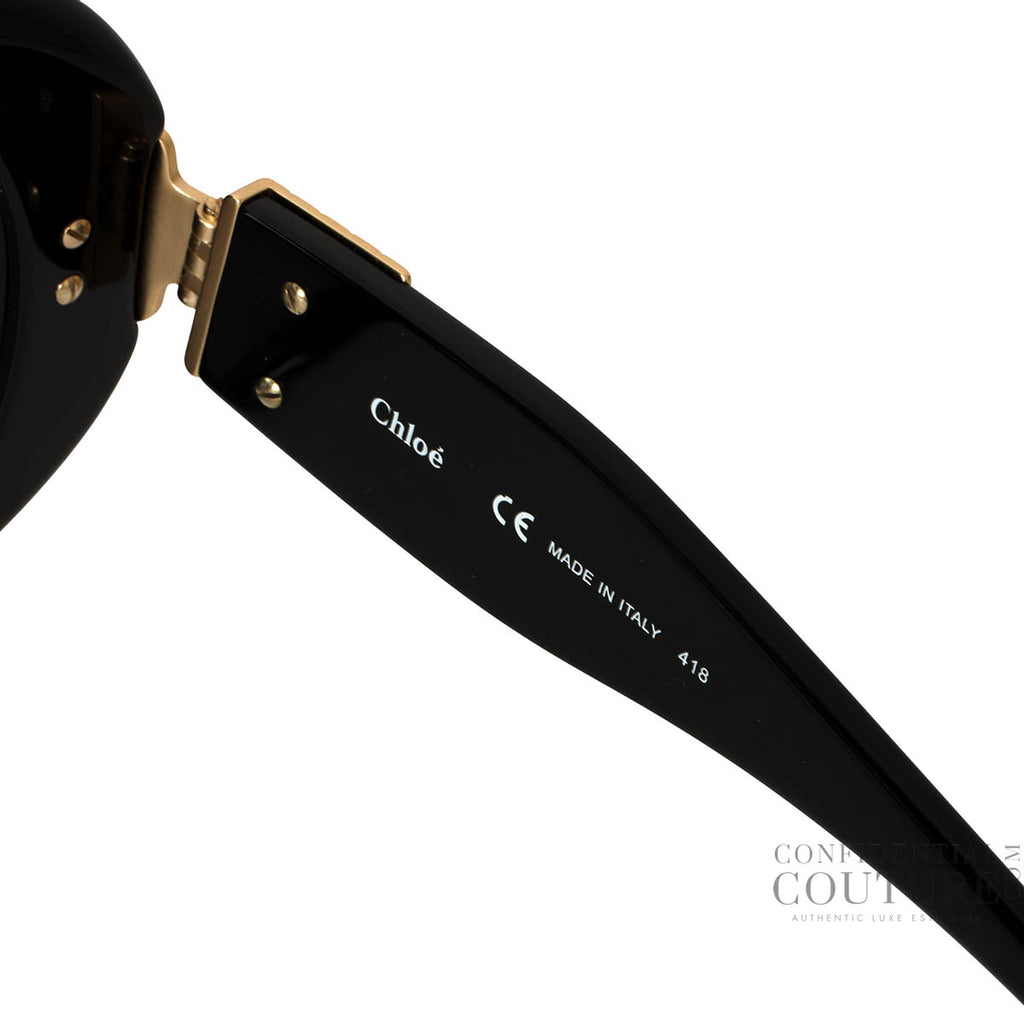 Shop Preloved Chloé Havana Goldtone Metal Black Oversized  display picture 1