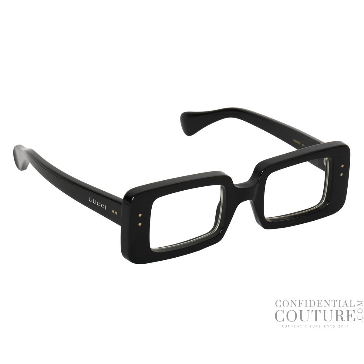 Black GG0873S Rectangular Frame Acetate Sunglasses, Number 2.5-3 Both Sides