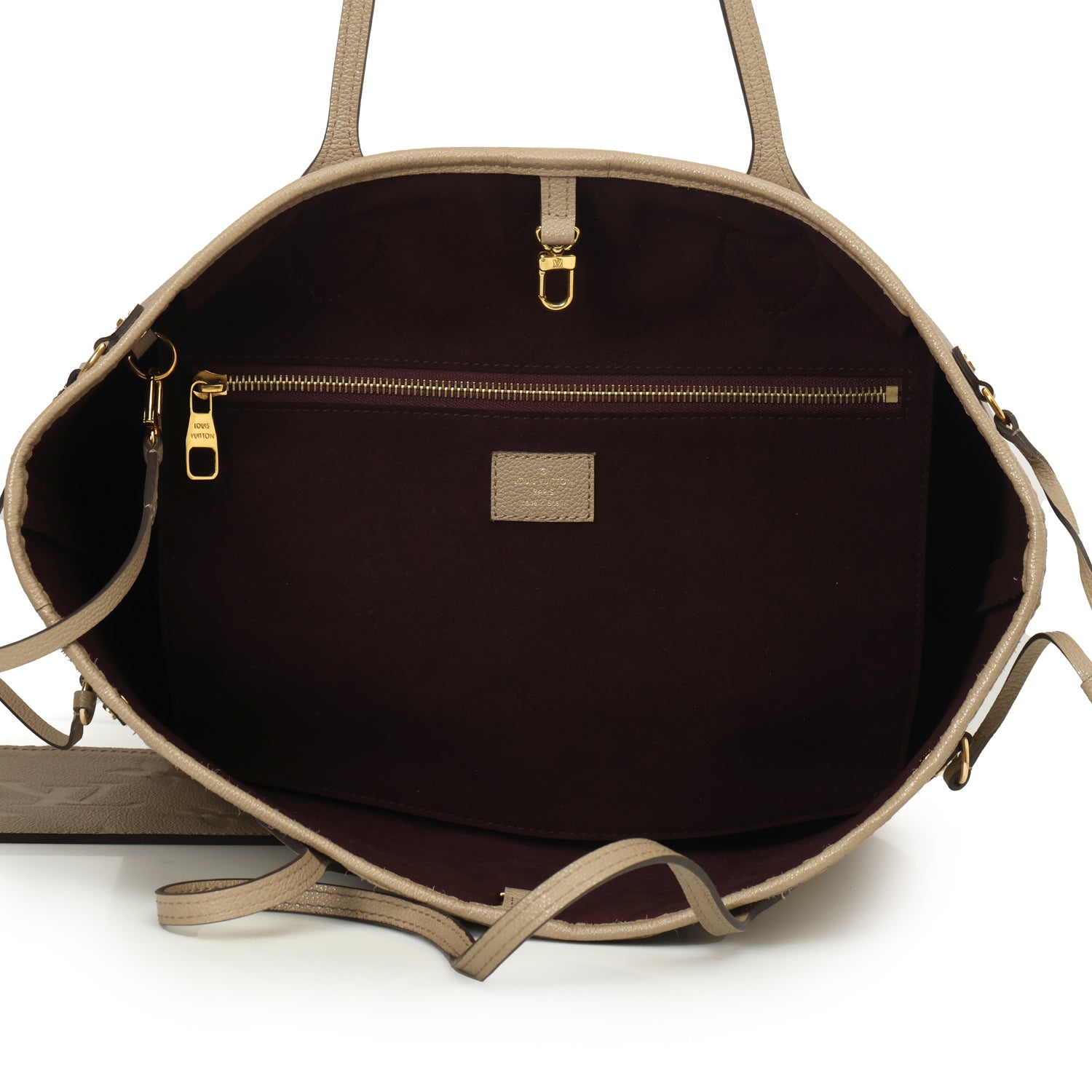 Neverfull Tourterelle Monogram Empreinte MM Tote Bag