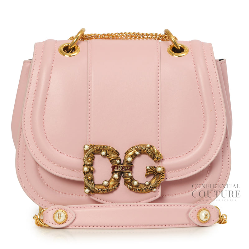 Amore Logo Embellished Pink Cross-Body Bag