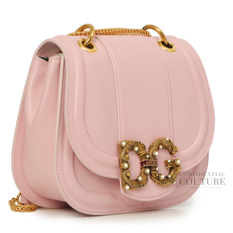 Amore Logo Embellished Pink Cross-Body Bag