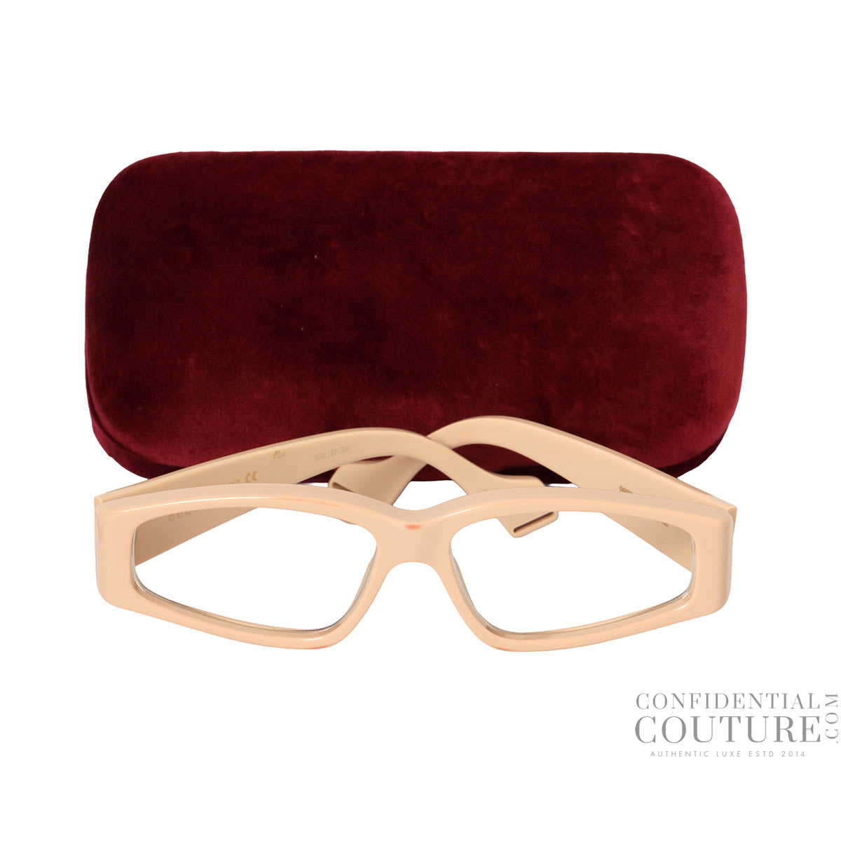 Nude Pink GG07065 004 Acetate Reading Glasses For Women, Number 2.5-3 Both Sides