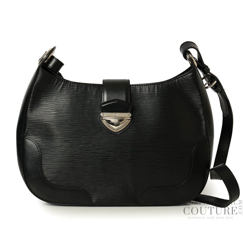 Black Epi Leather Musette Bagatelle Bag