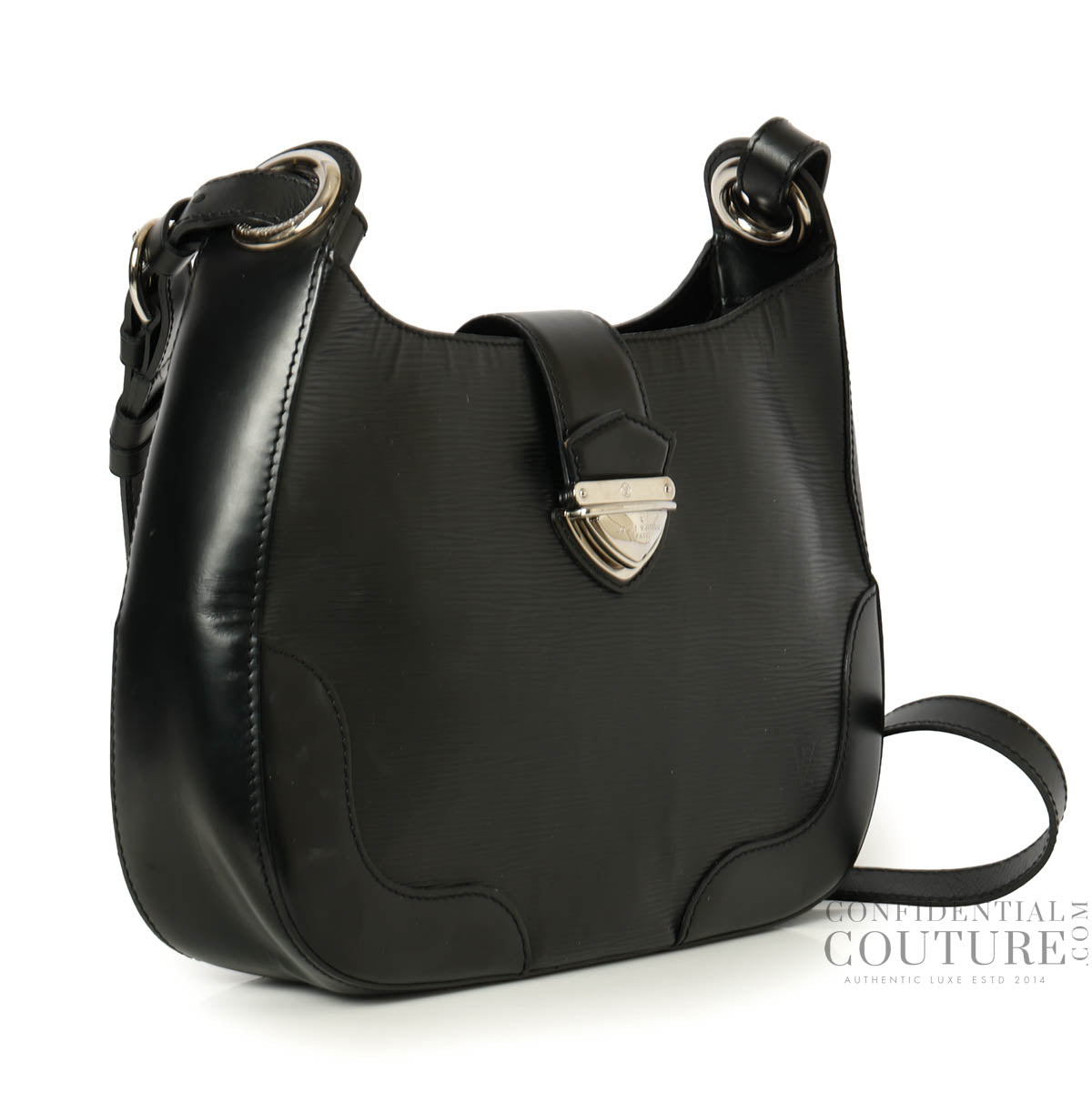 Black Epi Leather Musette Bagatelle Bag