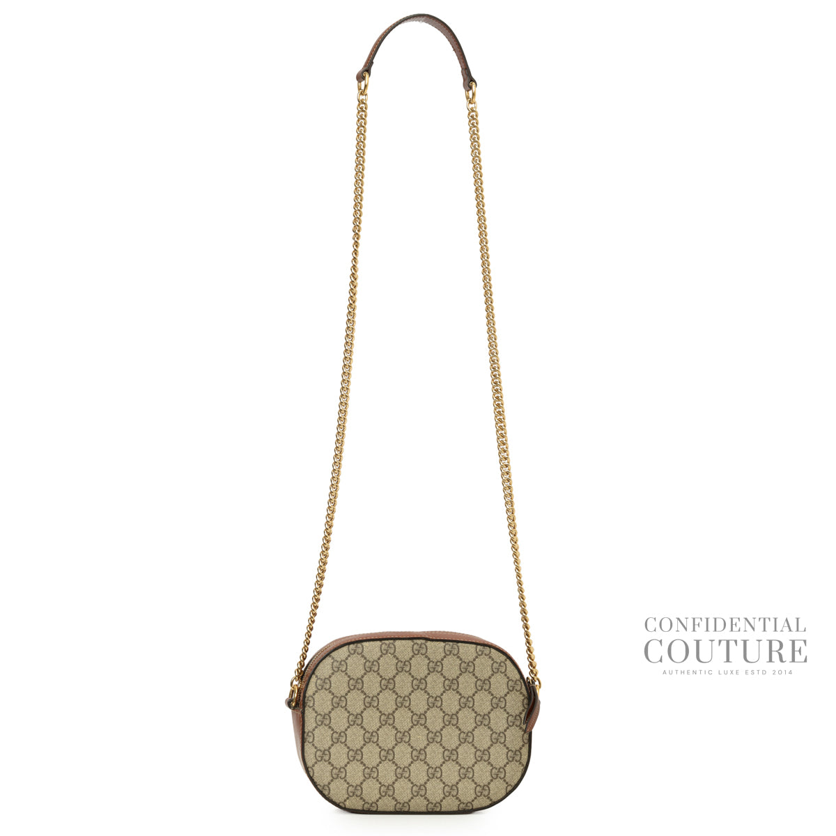 Brown GG Supreme Monogram Coated Canvas Mini Chain Bag