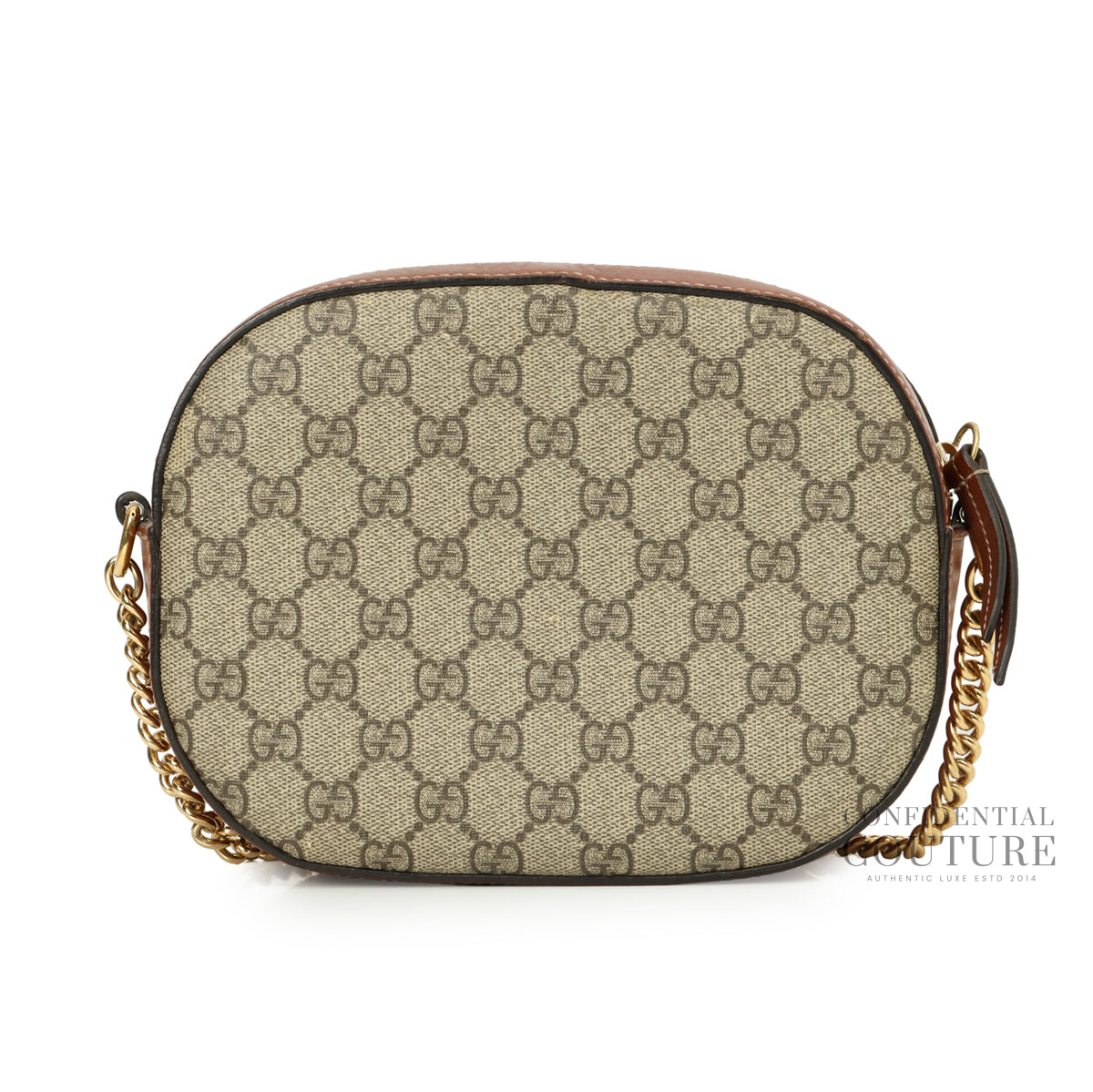 Brown GG Supreme Monogram Coated Canvas Mini Chain Bag