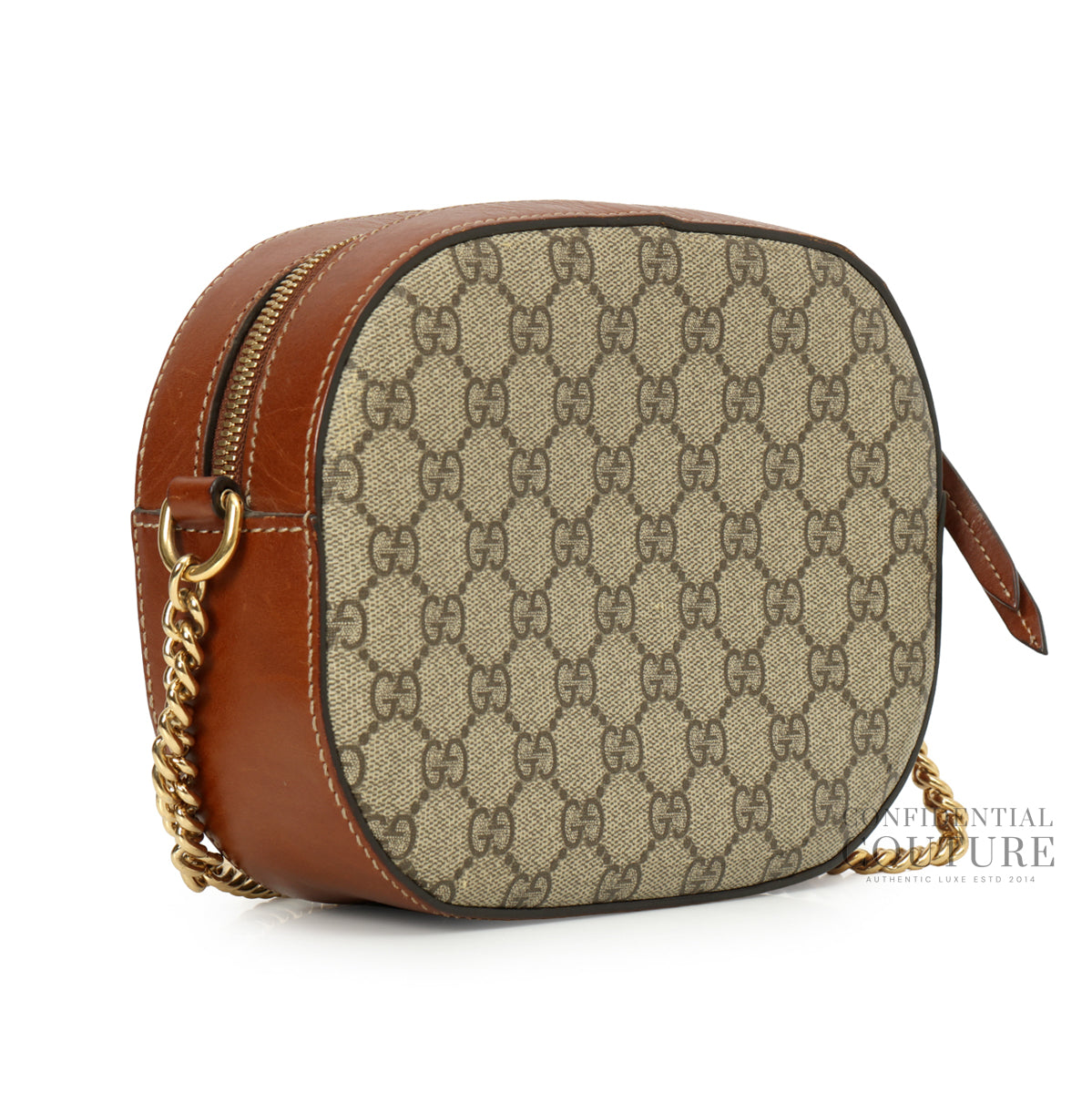 Brown GG Supreme Monogram Coated Canvas Mini Chain Bag