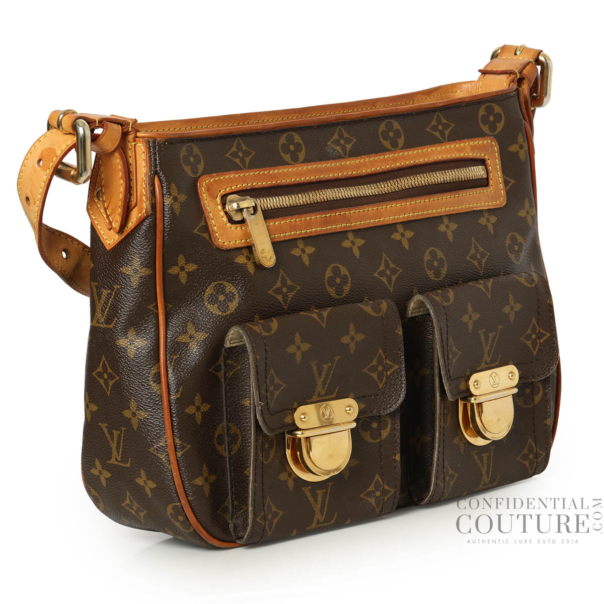 Brown Monogram Canvas Hudson GM Bag