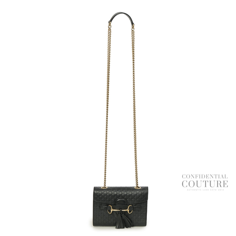 Black Microguccissima Mini Emily Crossbody Bag