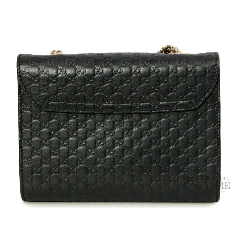 Black Microguccissima Mini Emily Crossbody Bag