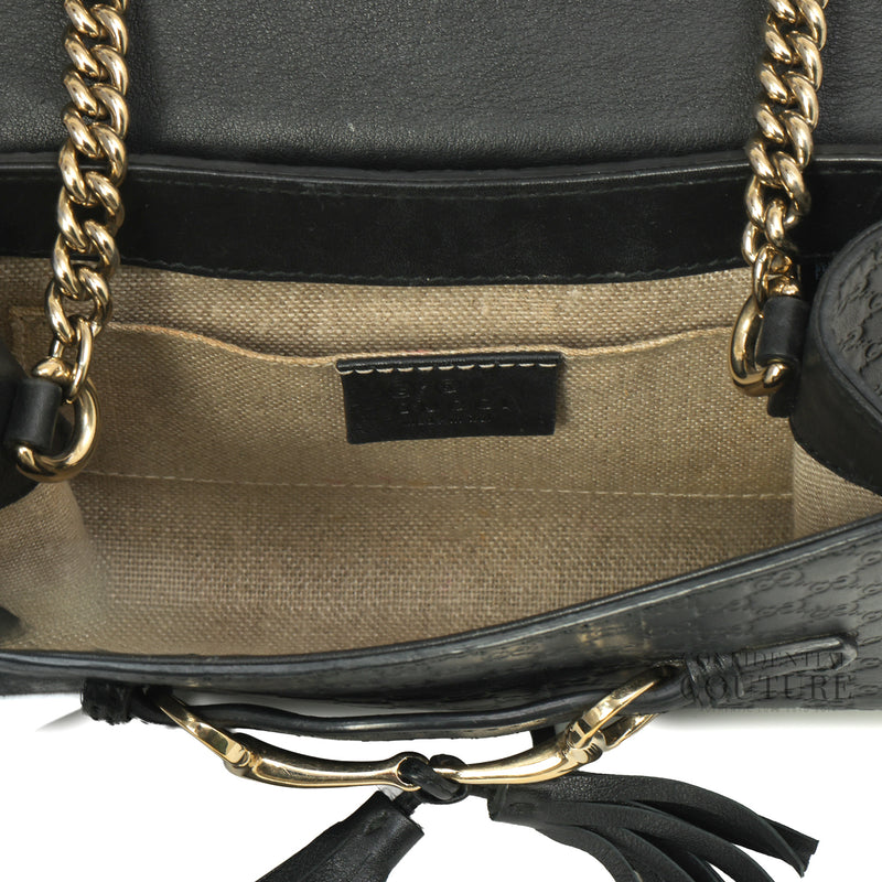 Black Microguccissima Mini Emily Crossbody Bag
