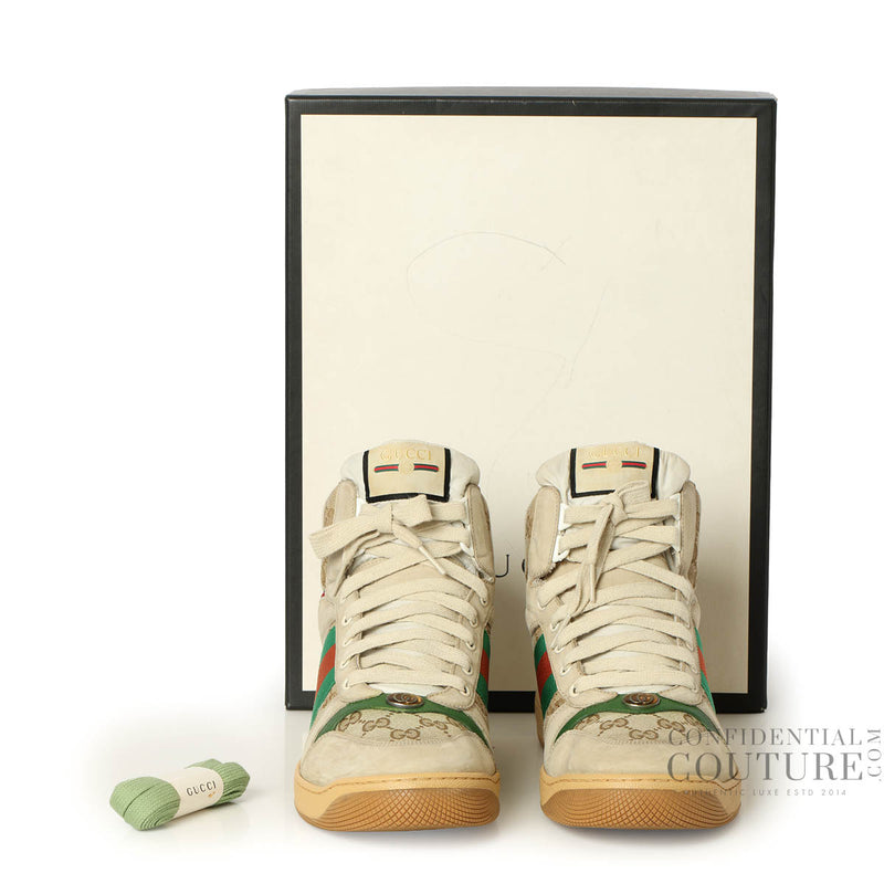 Pre loved gucci men's canvas sneakers sale