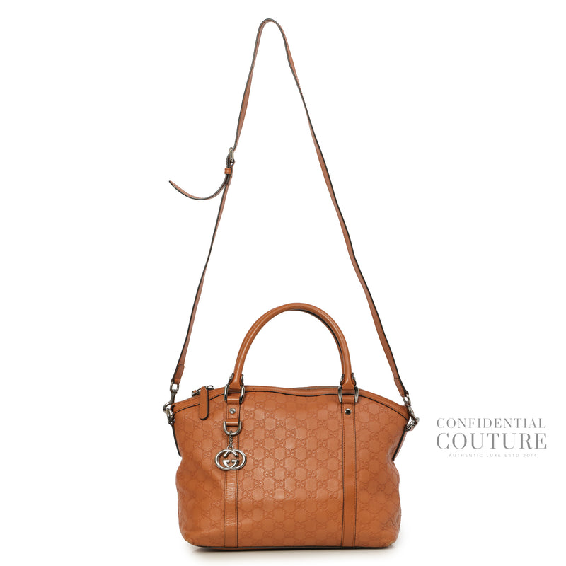 Guccissima Sukey Brown Leather Handbag