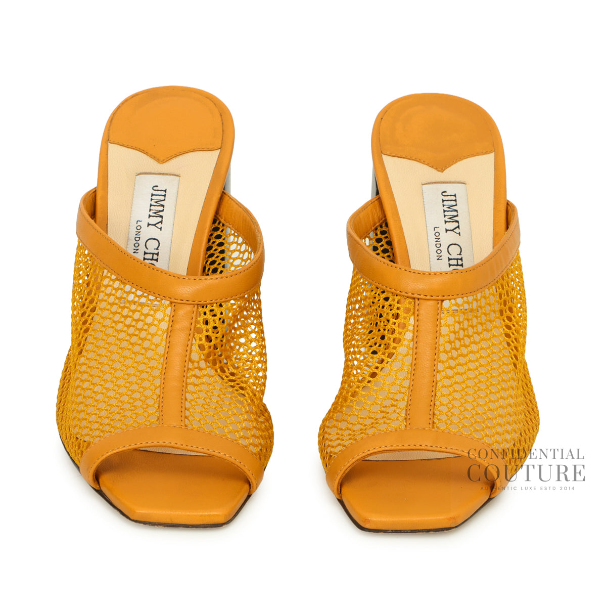 Mustard Joud 85 Leather Trimmed Mesh Mules | EU 37 | UK 4 | US 7