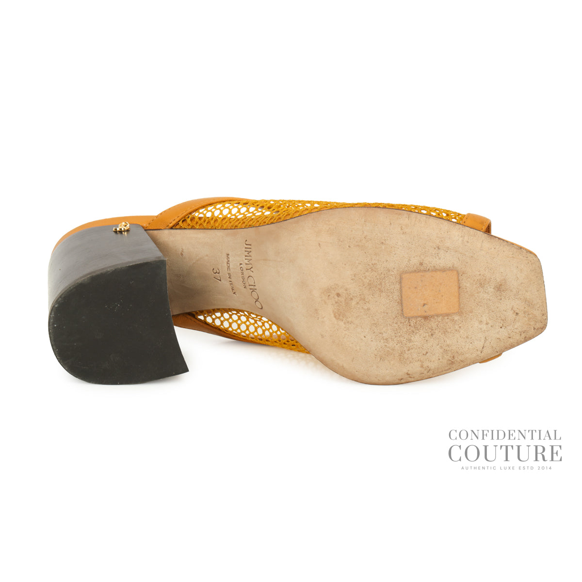 Mustard Joud 85 Leather Trimmed Mesh Mules | EU 37 | UK 4 | US 7