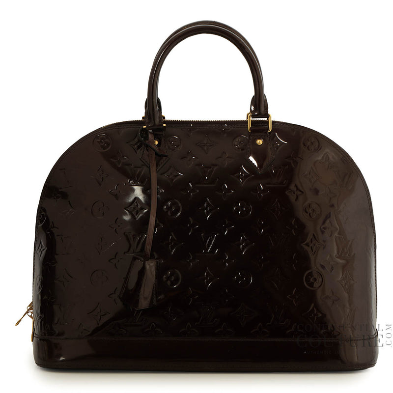Pre-loved GLouis Vuitton Amarante Monogram Vernis Alma GM Bag