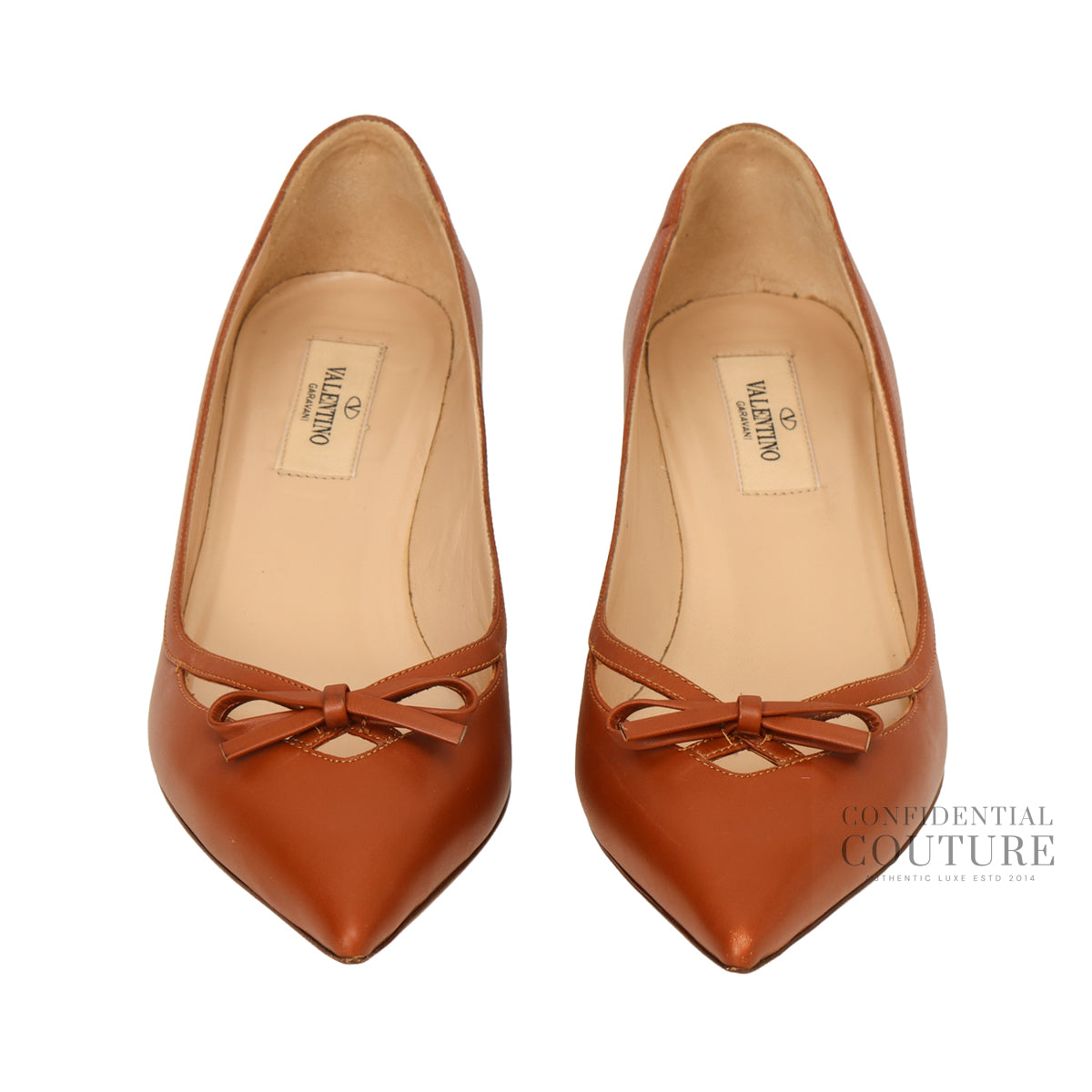 Garavani Tan Leather Bow Cognac Pumps | EU 37.5