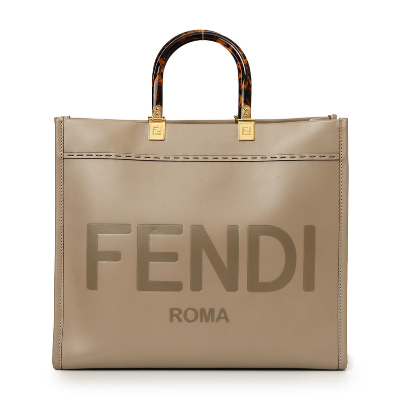 Women Fendi Dove Grey Sunshine Medium Tote