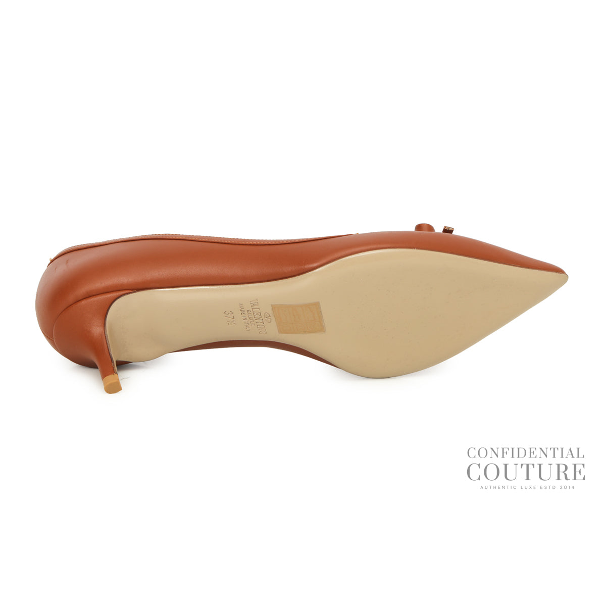 Garavani Tan Leather Bow Cognac Pumps | EU 37.5
