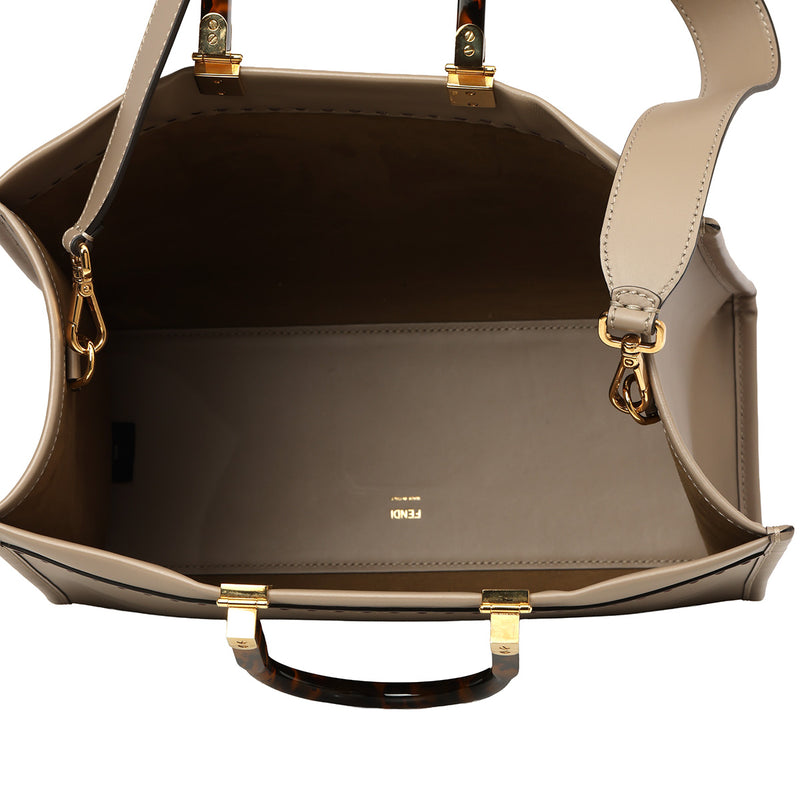 Pre-loved Fendi Dove Grey Sunshine Medium Tote