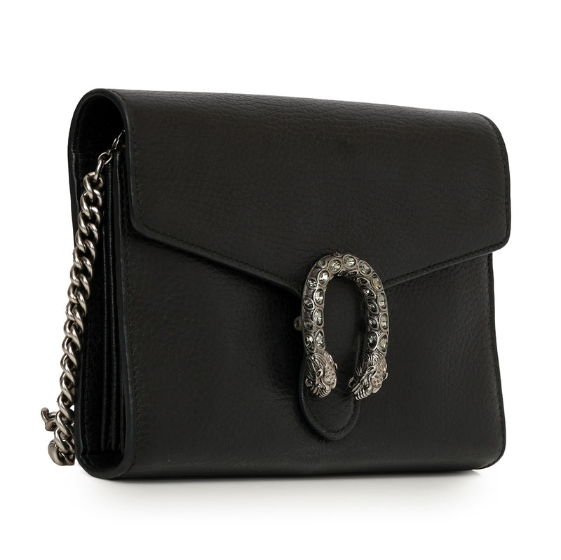 Pre loved gucci black dionysus wallet on chain bag price