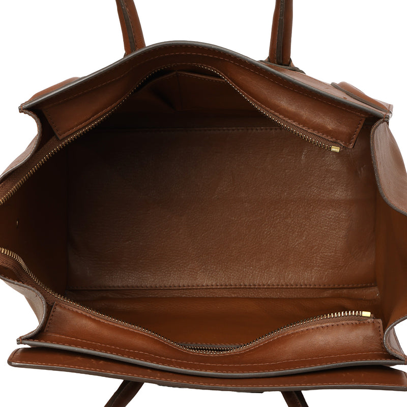 Women celine luggage mini brown sienna leather tote price