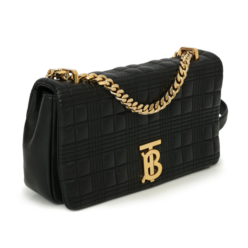 Black Quilted Leather Small Lola Bag