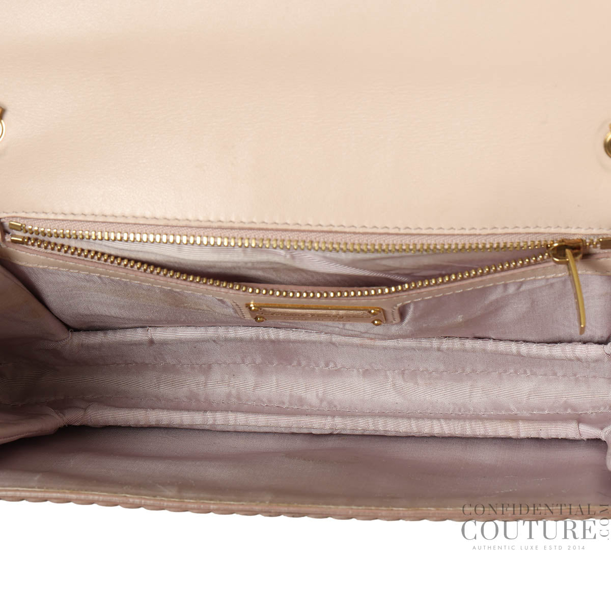 Baby Pink Miss Vara Bow perforated leather crossbody bag