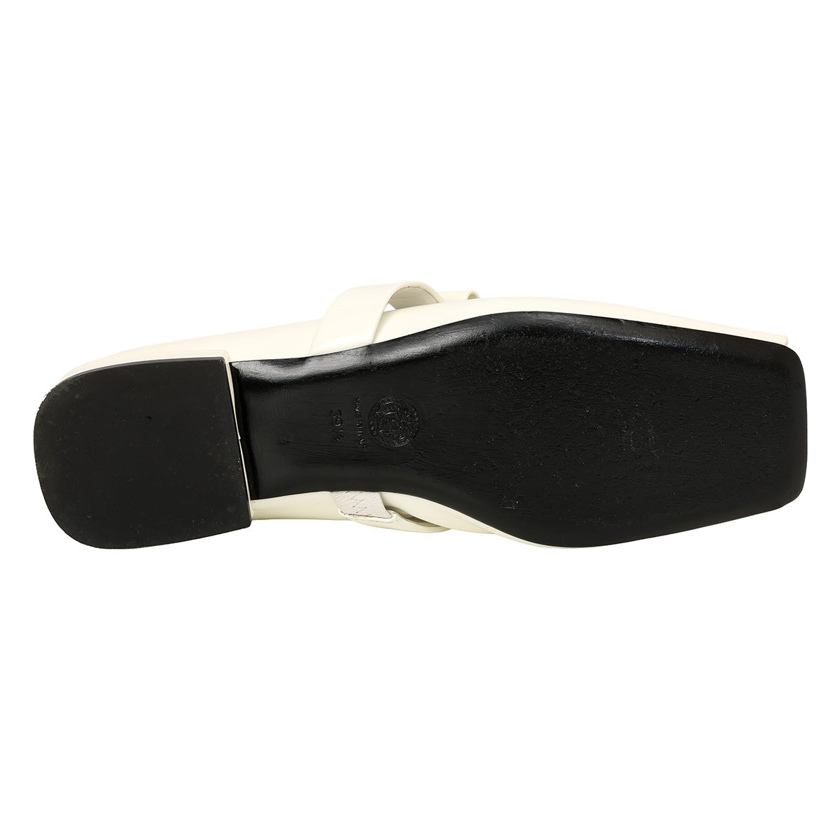 White Gianni Ribbon Mary Jane Open-Toe Ballets- 39.5