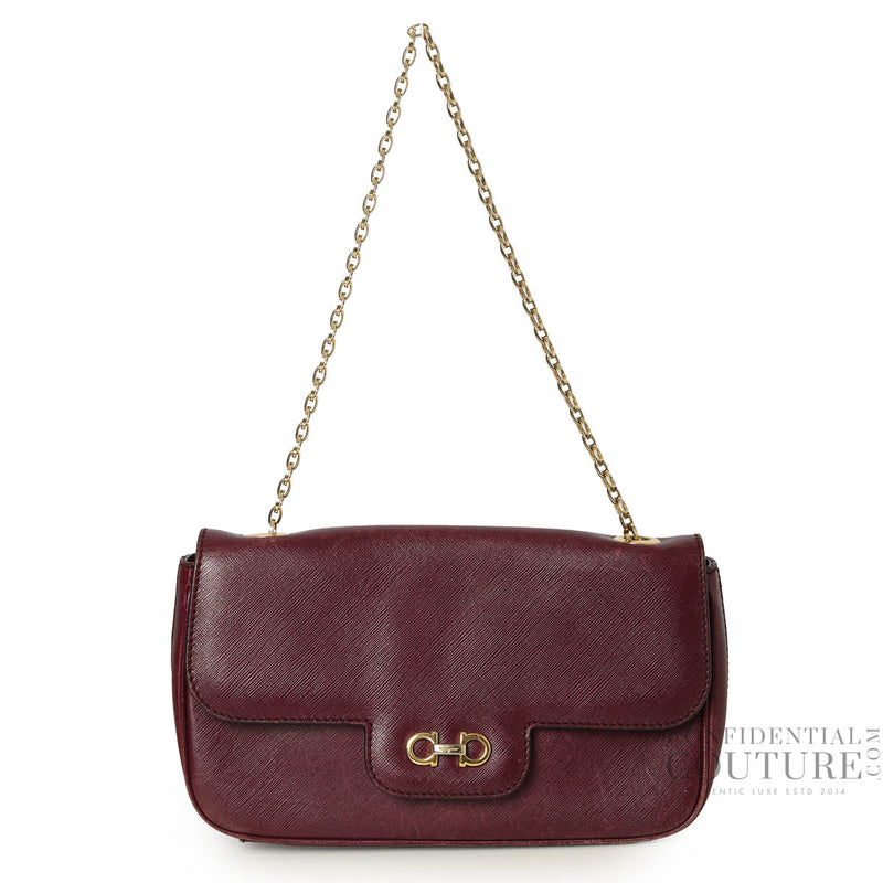 Wine Barolo Saffiano Leather Bree Shoulder Bag