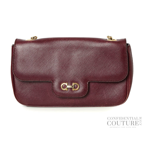 Wine Barolo Saffiano Leather Bree Shoulder Bag