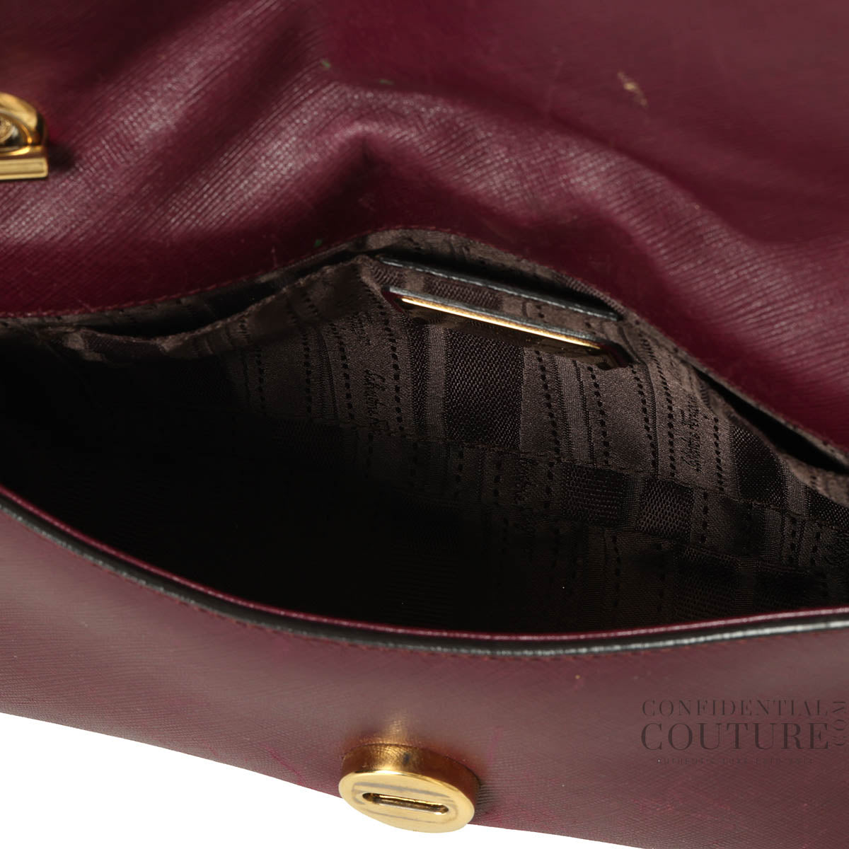 Wine Barolo Saffiano Leather Bree Shoulder Bag