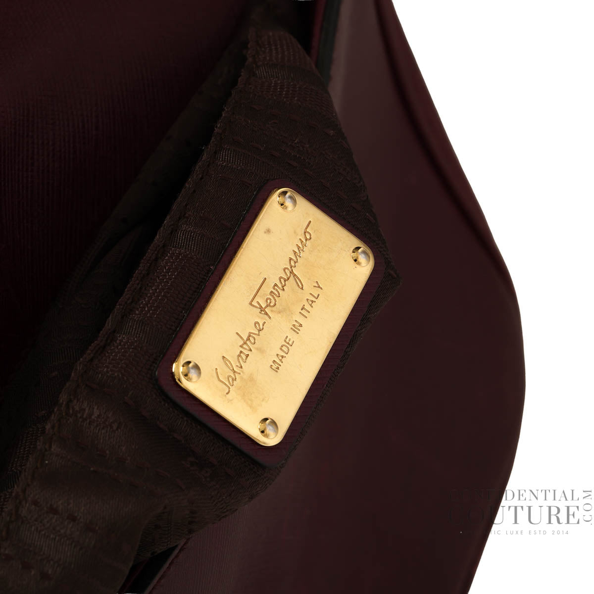 Wine Barolo Saffiano Leather Bree Shoulder Bag