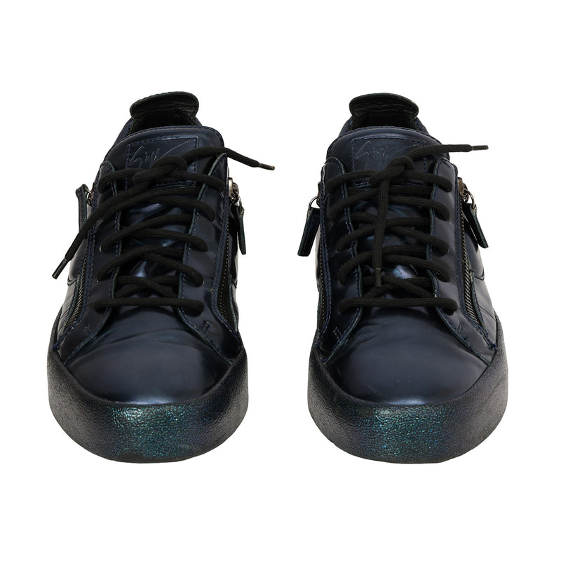 Women Giuseppe Zanotti Men Frankie Leather Lace Up Sneakers Size 46