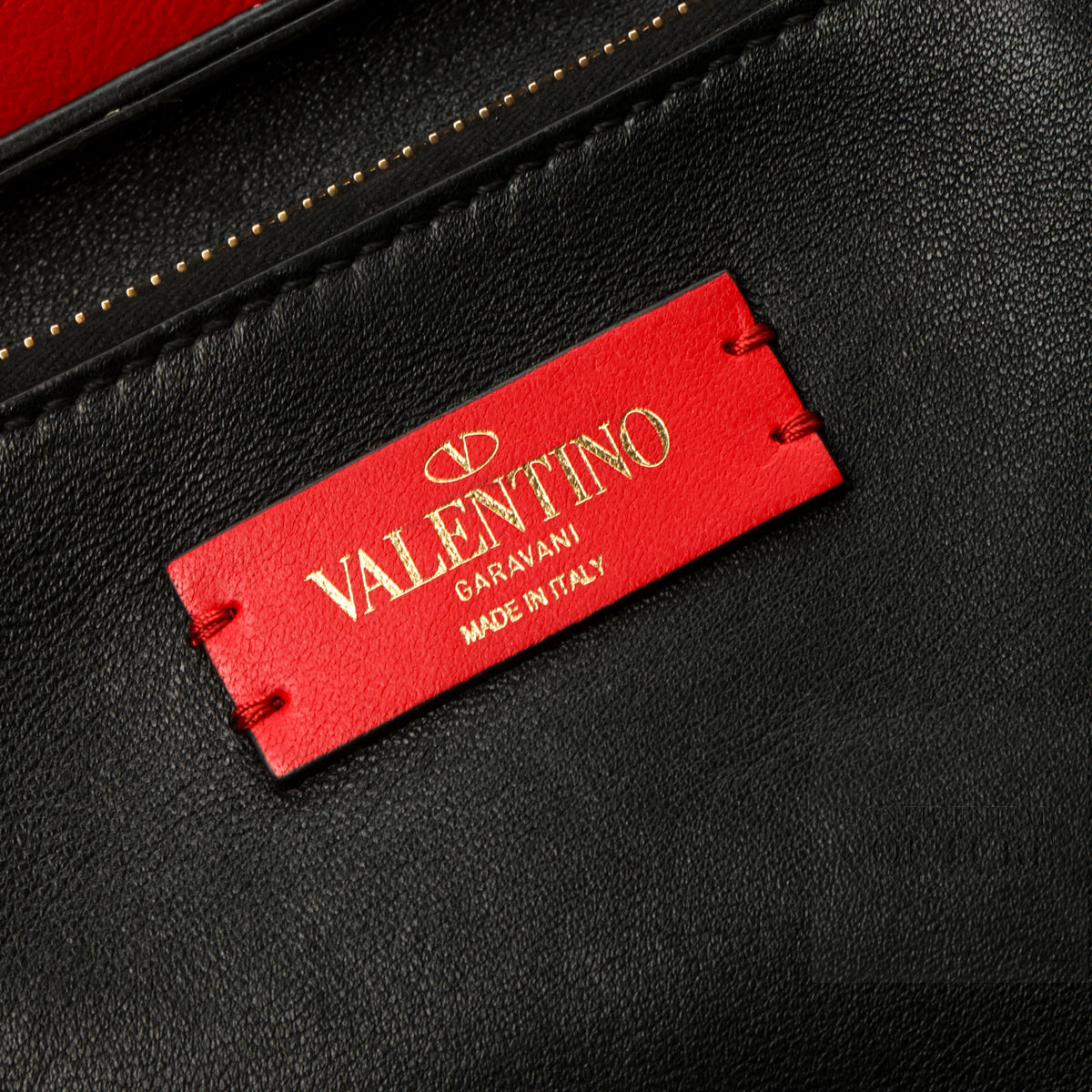Red Leather V-Ring Top Handle Bag