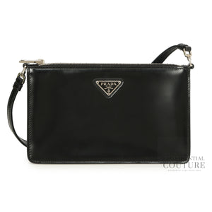 Spazzolato Black Patent leather Mini Bag