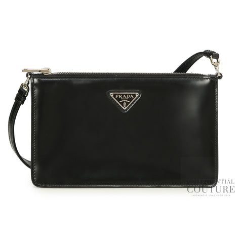 Spazzolato Black Patent leather Mini Bag