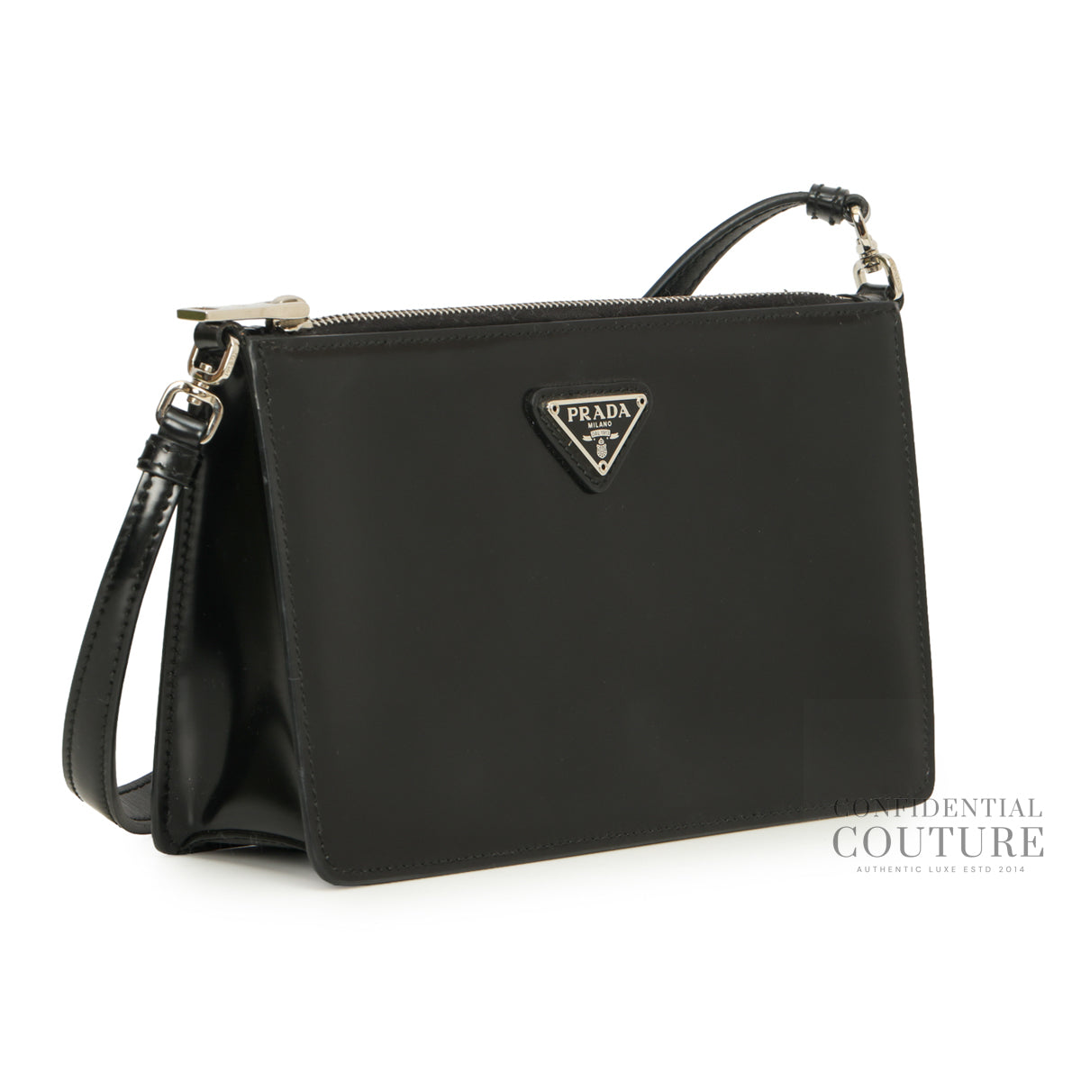 Spazzolato Black Patent leather Mini Bag