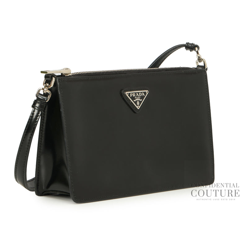 Spazzolato Black Patent leather Mini Bag
