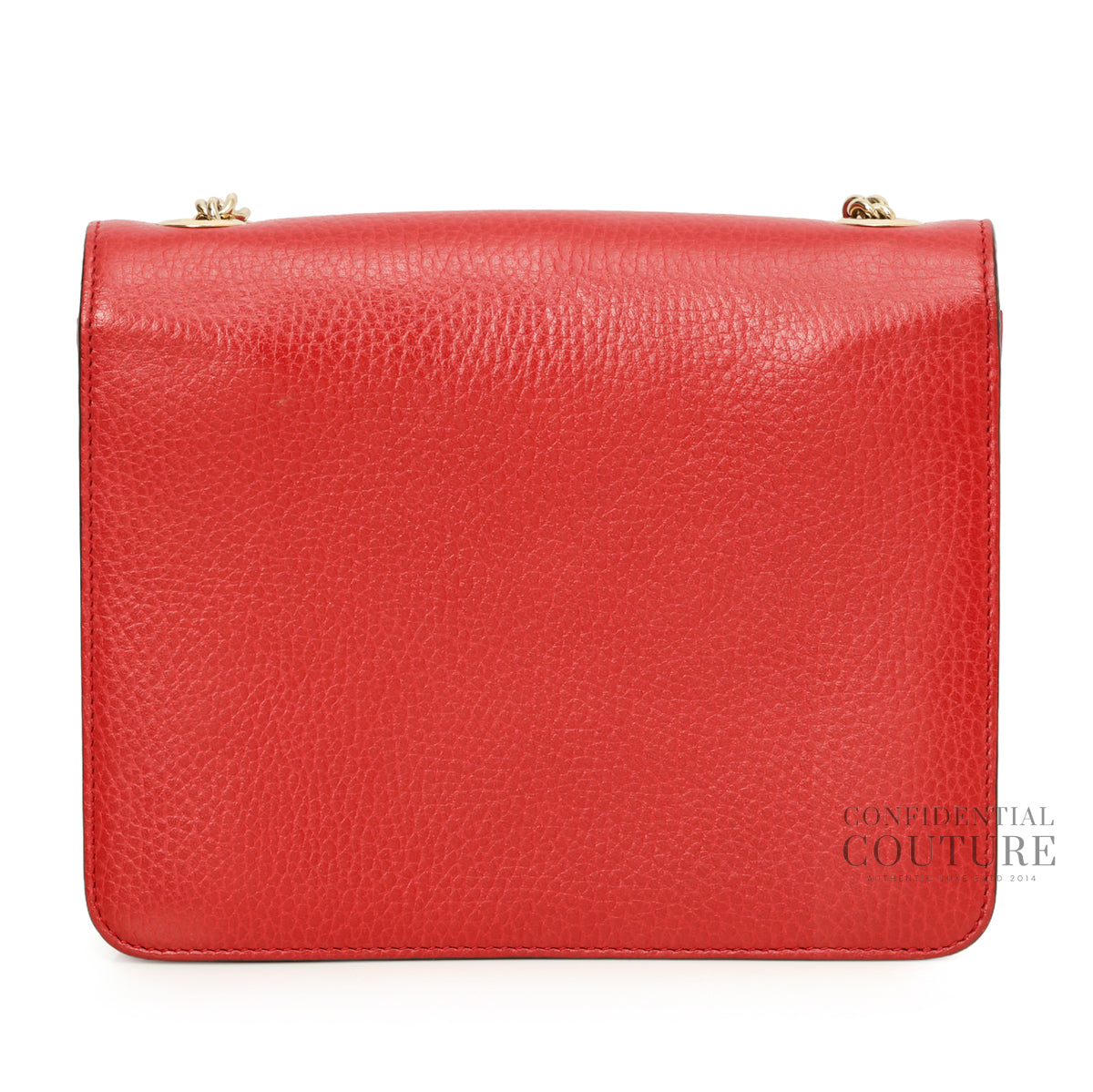 Dollar Interlocking G Red Leather Crossbody Bag