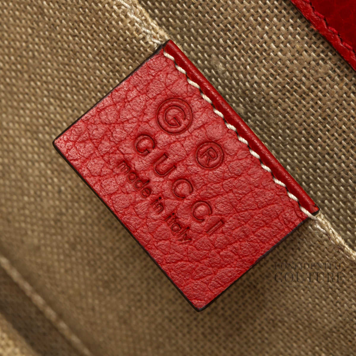 Dollar Interlocking G Red Leather Crossbody Bag