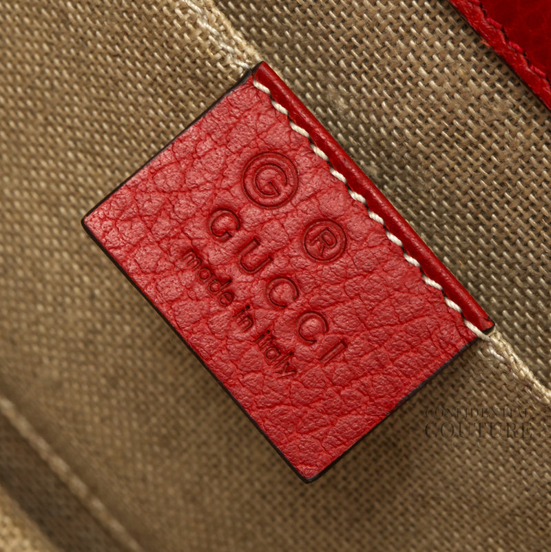 Dollar Interlocking G Red Leather Crossbody Bag