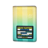 Damier Stripes Pocket Organizer Gradient Green/yellow